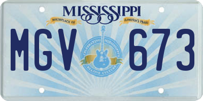MS license plate MGV673