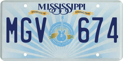 MS license plate MGV674