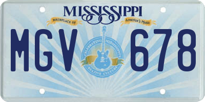 MS license plate MGV678