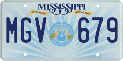 MS license plate MGV679