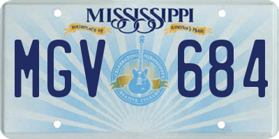 MS license plate MGV684