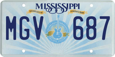 MS license plate MGV687
