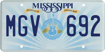 MS license plate MGV692