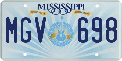 MS license plate MGV698