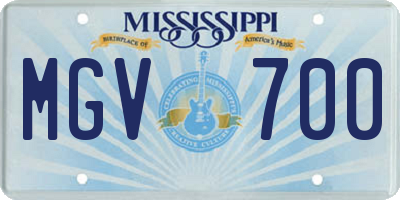 MS license plate MGV700