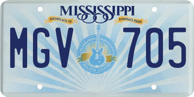 MS license plate MGV705