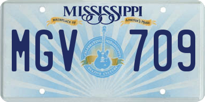 MS license plate MGV709
