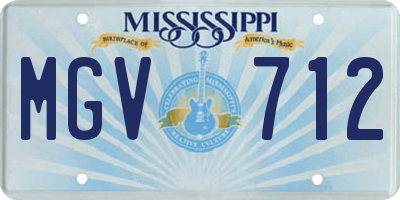MS license plate MGV712