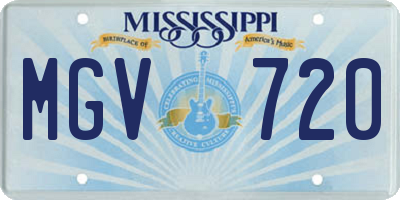 MS license plate MGV720