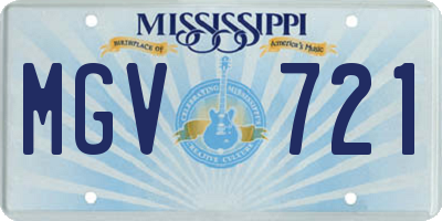 MS license plate MGV721
