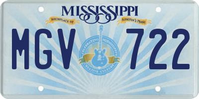 MS license plate MGV722