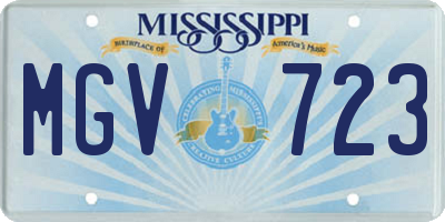 MS license plate MGV723