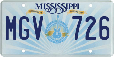 MS license plate MGV726
