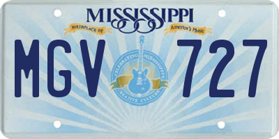 MS license plate MGV727