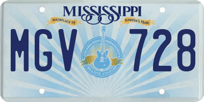 MS license plate MGV728