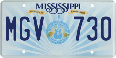 MS license plate MGV730