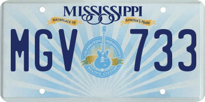 MS license plate MGV733