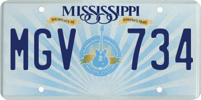 MS license plate MGV734