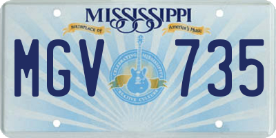 MS license plate MGV735