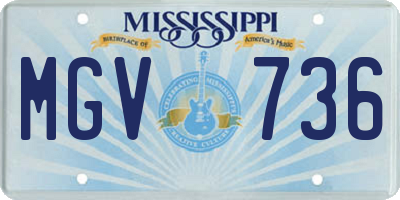 MS license plate MGV736