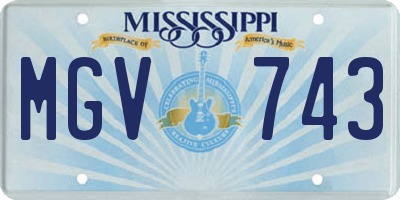 MS license plate MGV743