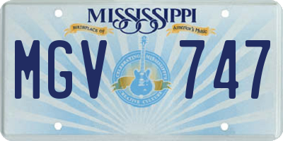 MS license plate MGV747