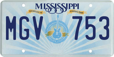 MS license plate MGV753