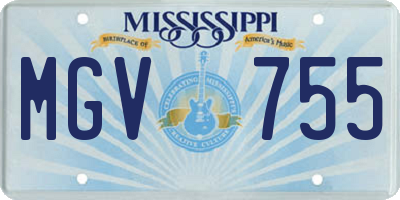 MS license plate MGV755