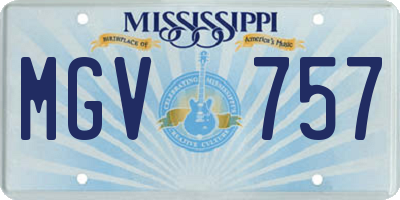 MS license plate MGV757