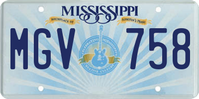 MS license plate MGV758