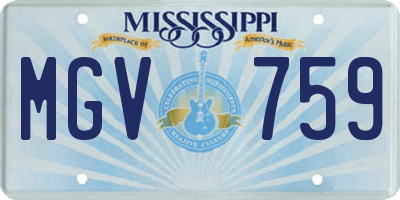 MS license plate MGV759