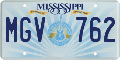 MS license plate MGV762