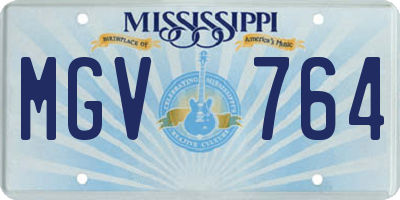 MS license plate MGV764