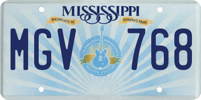 MS license plate MGV768