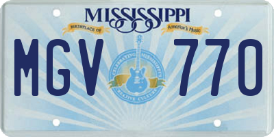 MS license plate MGV770
