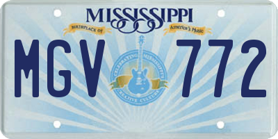 MS license plate MGV772