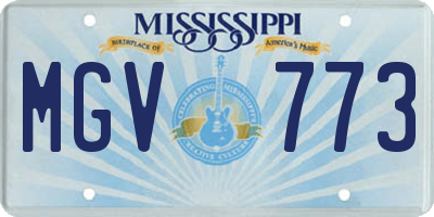 MS license plate MGV773
