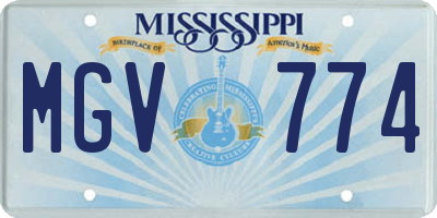 MS license plate MGV774