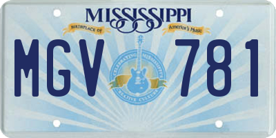 MS license plate MGV781