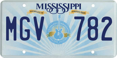 MS license plate MGV782