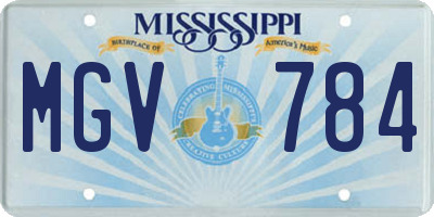 MS license plate MGV784