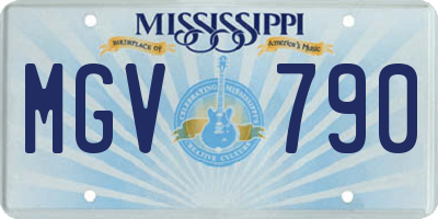 MS license plate MGV790