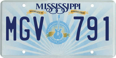 MS license plate MGV791