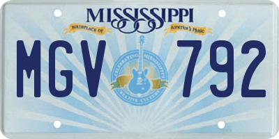 MS license plate MGV792