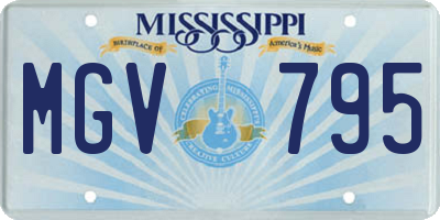 MS license plate MGV795