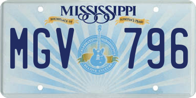 MS license plate MGV796