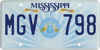 MS license plate MGV798