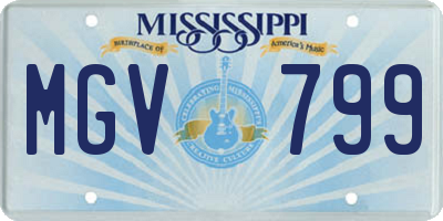 MS license plate MGV799