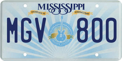 MS license plate MGV800