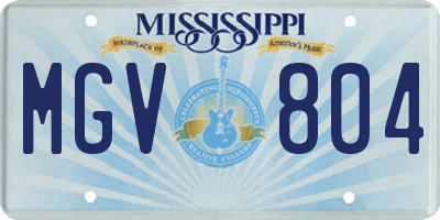 MS license plate MGV804